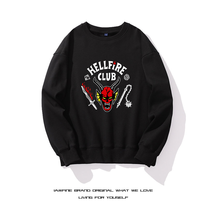 Stranger Things Hellfire Club Crewneck Sweatshirt Hellfire Club Merchandise Long Sleeve Men's American Style Clothing Stranger Things Hellfire Club Crewneck Sweatshirt Hellfire Club Merchandise Long Sleeve Men's American Style Clothing