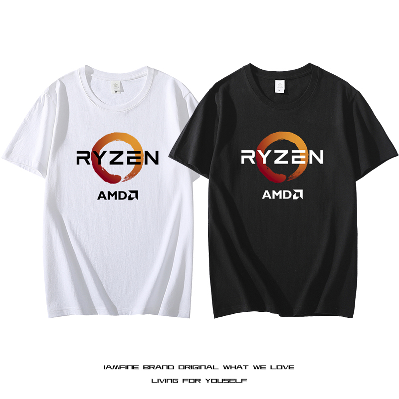 Ryzen Ryzen Amd Peripheral T-Shirt Threadripper Computer Enthusiast Pure Cotton Short-Sleeve Geek Faith Clothing