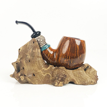 Marigold pipe holder pipe seat old tree burrs old tree burls pipe display stand personalized creative ornaments smoking accessories