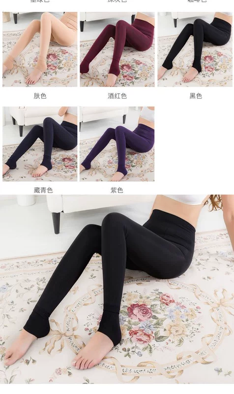 Cộng với quần legging nhung dày mùa thu đông Các mẫu phụ nữ mặc đồ mịn màng nuôi dưỡng bóng ngọc trai nhung cỡ lớn quần cạp cao áo sơ mi nữ cao cấp