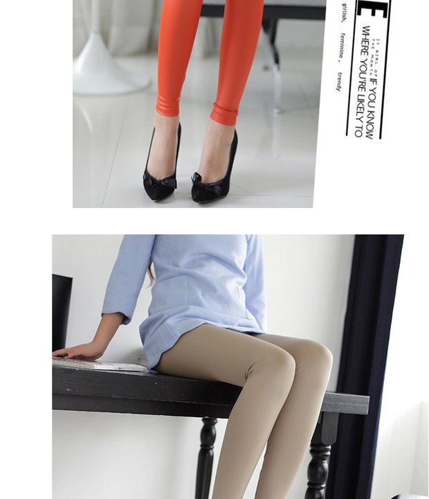 Quần legging giả da mới mặc quần mỏng phần da nữ chân đen quần lọt khe bó sát co giãn lớn trang phục mùa đông cho nữ