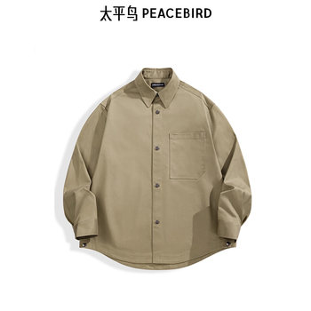 Peacebird Men's Outerwear Shirt Men's Trendy Brand Autumn New Loose Casual Jacket Shirt B1Chf3126