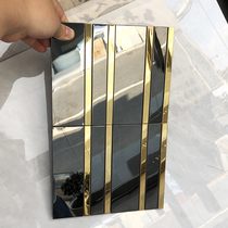 Stainless steel metal mosaic tiles TV background wall entrance strip wall tiles wall stickers KTV hotel decoration