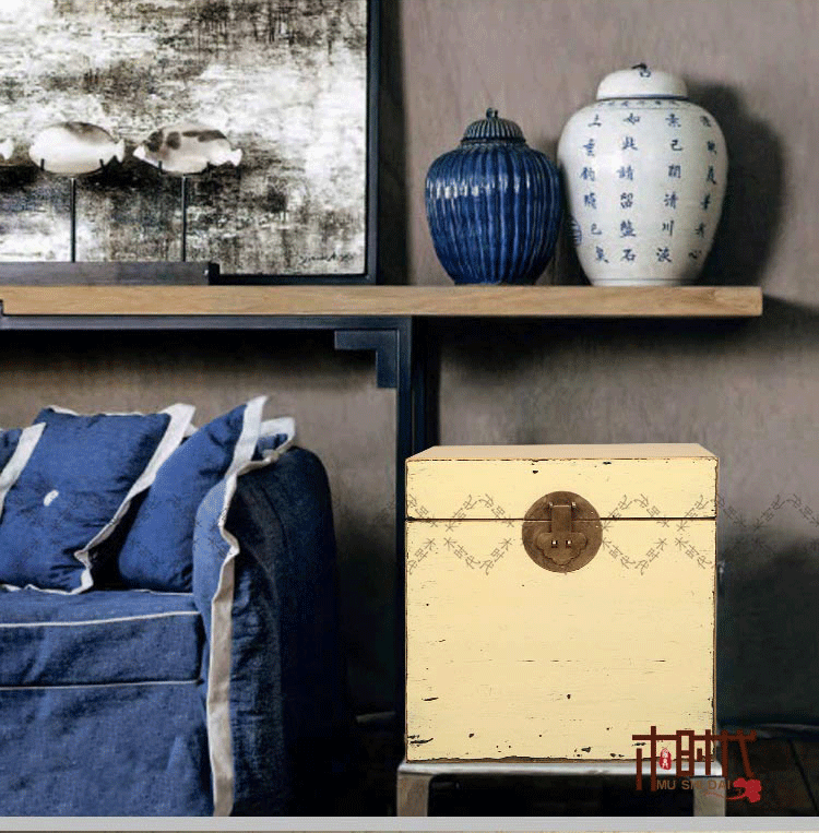 Thời đại đồ gỗ Trung Quốc thủ công retro hộp chính thức khóa cổ trang trí hộp hộp bàn cà phê sơn hộp cổ - Cái hộp hộp gỗ thông