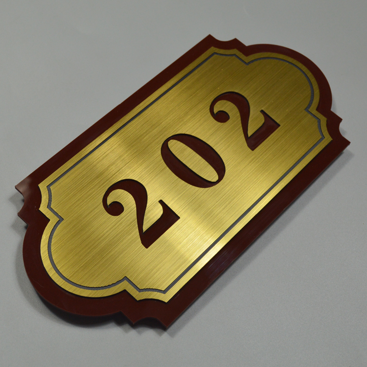 Gold acrylic house number upscale community double-decker room number home room number custom number plate