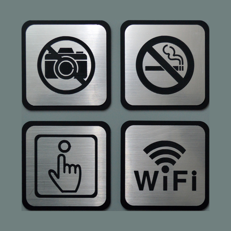 Acrylic bans smoking cards Please press doorbell to ban flapping of photos WIFI Cue Card Mall Logo to Do