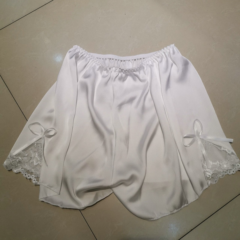 Gufei 8059 new imitation ice silk loose silky safety pants boxed bow large size four-corner home shorts women