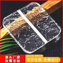 Crystal brick glass brick square hanging piece partition wall transparent single and double-sided textured perforated screen hollow frosted