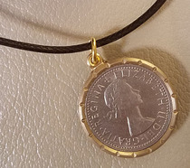 Lucky Sixpence Coins Pendant Necklace with a Pendant Necklace