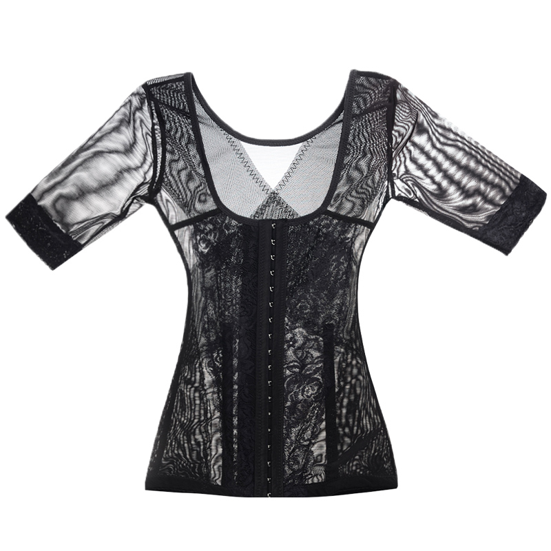 Thin mid-sleeve shapewear Short-sleeved vest Three-breasted postpartum abdominal girdle waist stomach shapewear arm