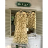 Весенний летний лонгслив, рубашка, длинное платье, с вышивкой, V-образный вырез, цветочный принт, А-силуэт