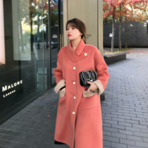 DALU collar double-sided tweed coat woolen short coat womens high waist Joker skirt set set 2019 autumn winter popular