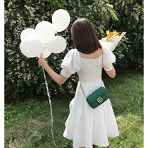 DALU Manor heroine Princess and Dark Queen retro bubble sleeve high waist dress 2020 Spring Summer