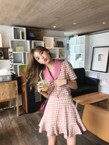 DALU strawberry milkshake small fragrant wind loose short sleeve top high waist cake skirt set women summer design sense two-piece set