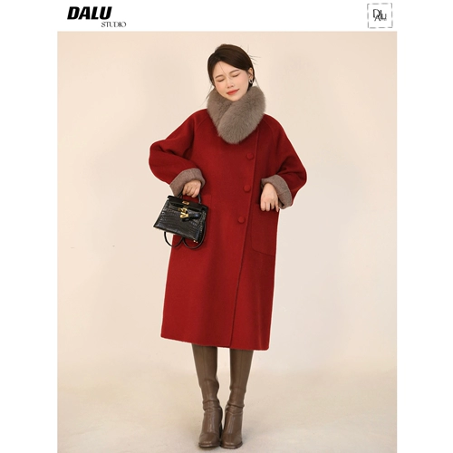 Рождественское качественное двусторонное бархатное шерстяное пальто, пуховик, коллекция 2022