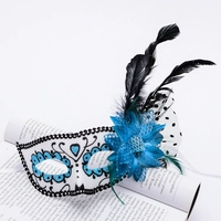 Флуоресцентное желтое перьев Император маска синий