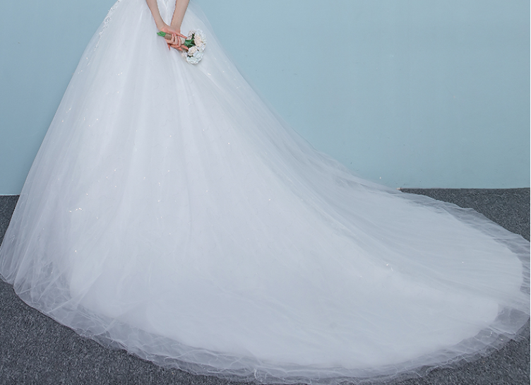  L+A mesh without lace tail wedding dress   + $6.60 
