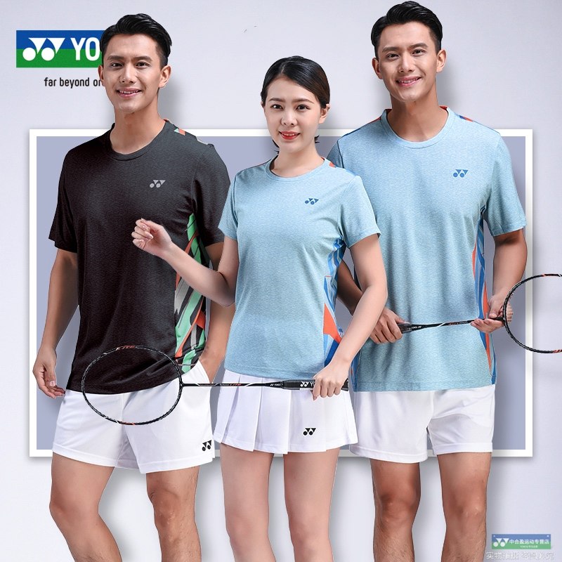 Yonex badminton suit Match suit Men's and women's team uniform Short sleeve suit sweatshirt 215029 115029BCR