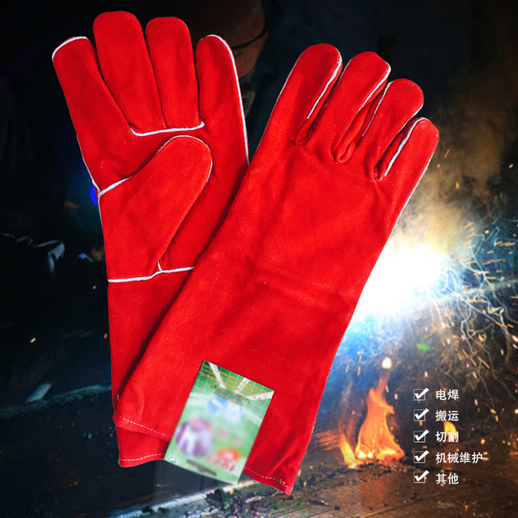 Loyalty Lauprotect Protection glove Electro-Welded Gloves Bull Leather Long Version Welt Glove Two-story Bull Leather Gloves