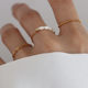 2025 new trendy pearl ring for women niche design round bead chain fashionable personality high-end index finger ring