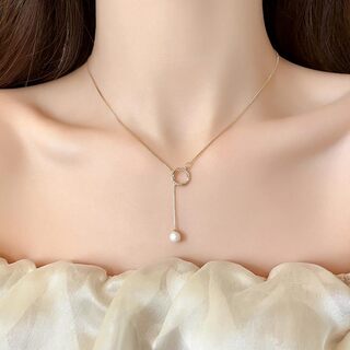 Gold Micro-Inlaid Circular Pearl Necklace for Women, High-End Luxury Niche Clavicle Chain, 2025 New Model Neck Accessory