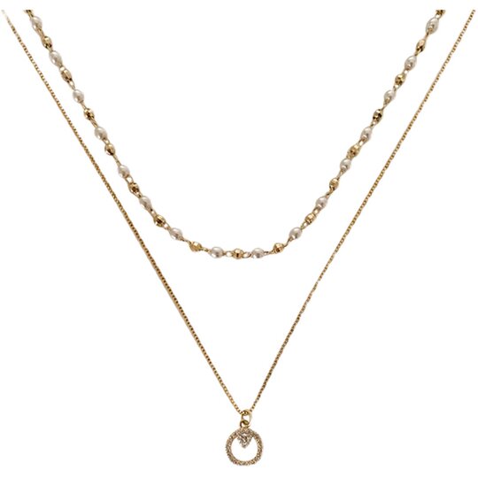 2023 New Pearl Necklace for Women Summer Light Luxury Niche Design Fairy-like Advanced Double Layer Stacked Clavicle Chain Trend