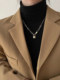 2025 new light luxury niche design necklace women's pin lock ins hip-hop high-end clavicle chain trend