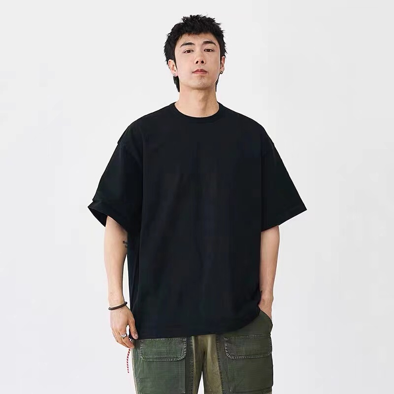 [Official Website Discount] Beams Japa Stretch Lo Heavyweight Short-Sleeve Japanese Red Rope Tee Solid Color T-Shirt