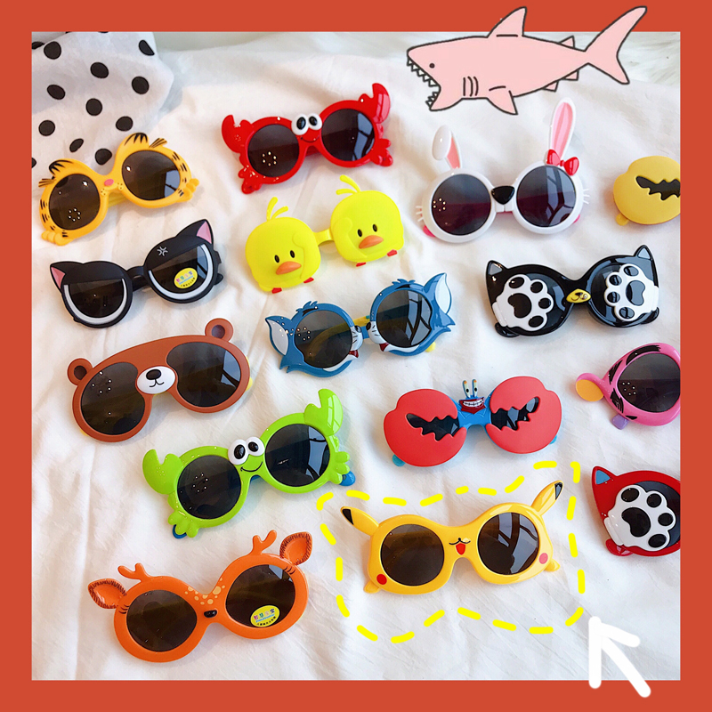 Shake up to blame cartoon teenage girl sunglasses cute anti UV glasses silicone polarized get-togethers Pop Girl Sunglasses