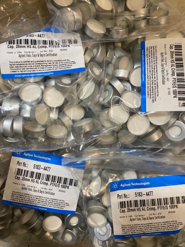 Anteren Pincer Aluminum Flap Top Empty Sample Bottle Cap 5183-4477 5183-4477 20mm 5183-4477 100 100