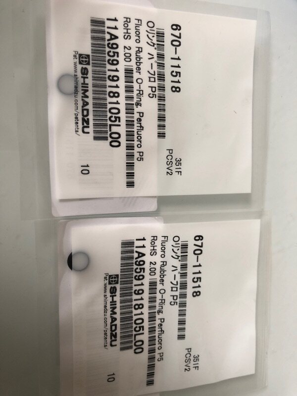 Shimizu liquid chromatography drainage valve cargo number 670-11518 O-ring seal ring