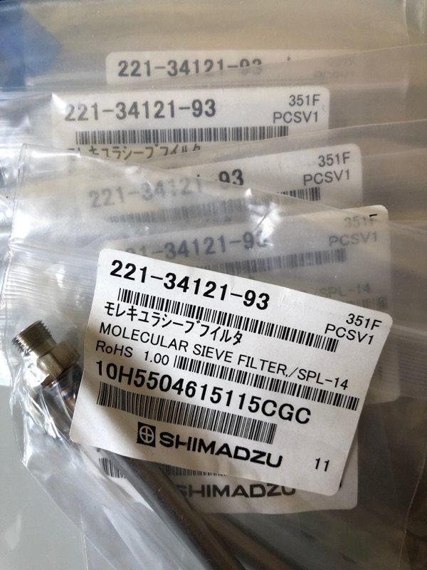 Shimadzu molecular sieve filter 221-34121-93 gas chromatography filter purification tube original promotion