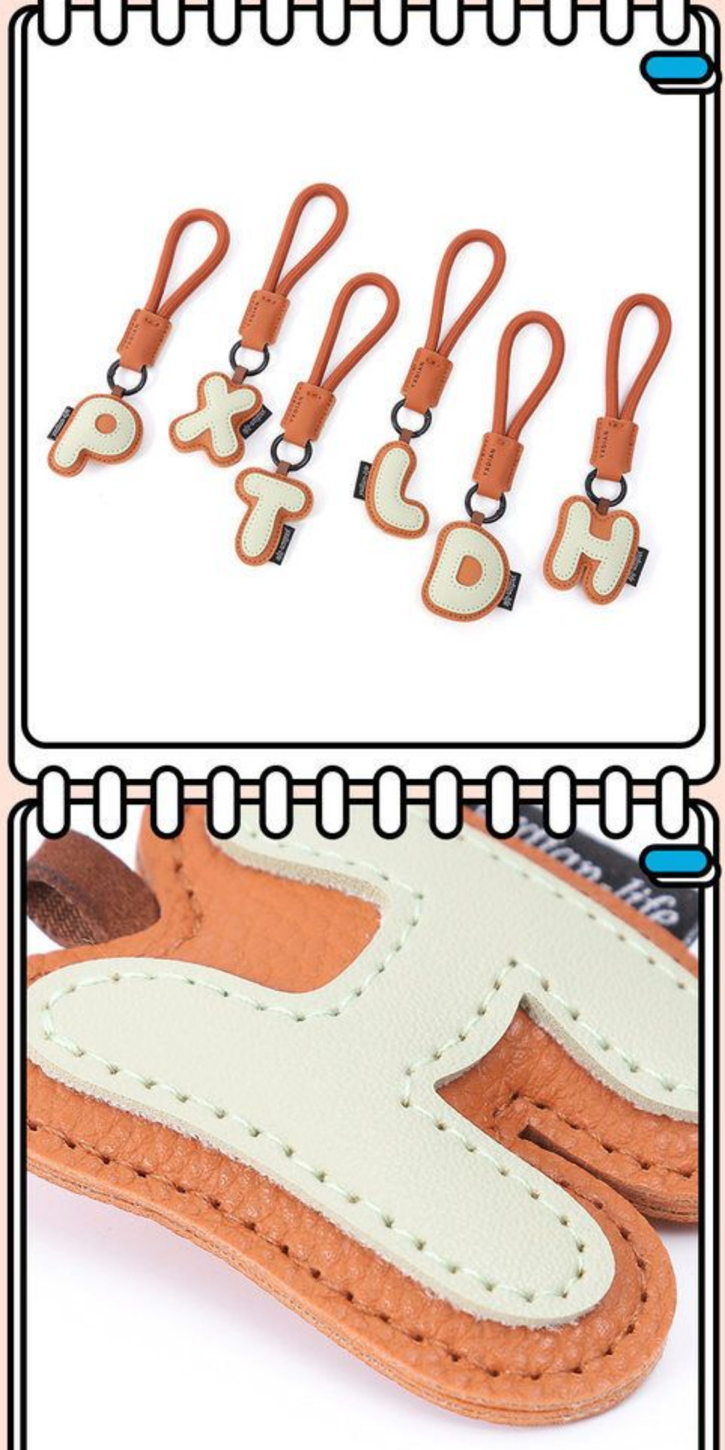 Letter Key Chain Cute Creative Bag Leather Pendant Couple Schoolbag Car Key Chain Lanyard Small Ornament_voghion.com