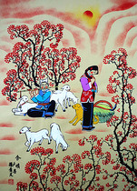 Avec Love Love Youth Love Hotel Hotel décoration Zhang Qingyi ménages County Farmers Draw Size 52x38cm