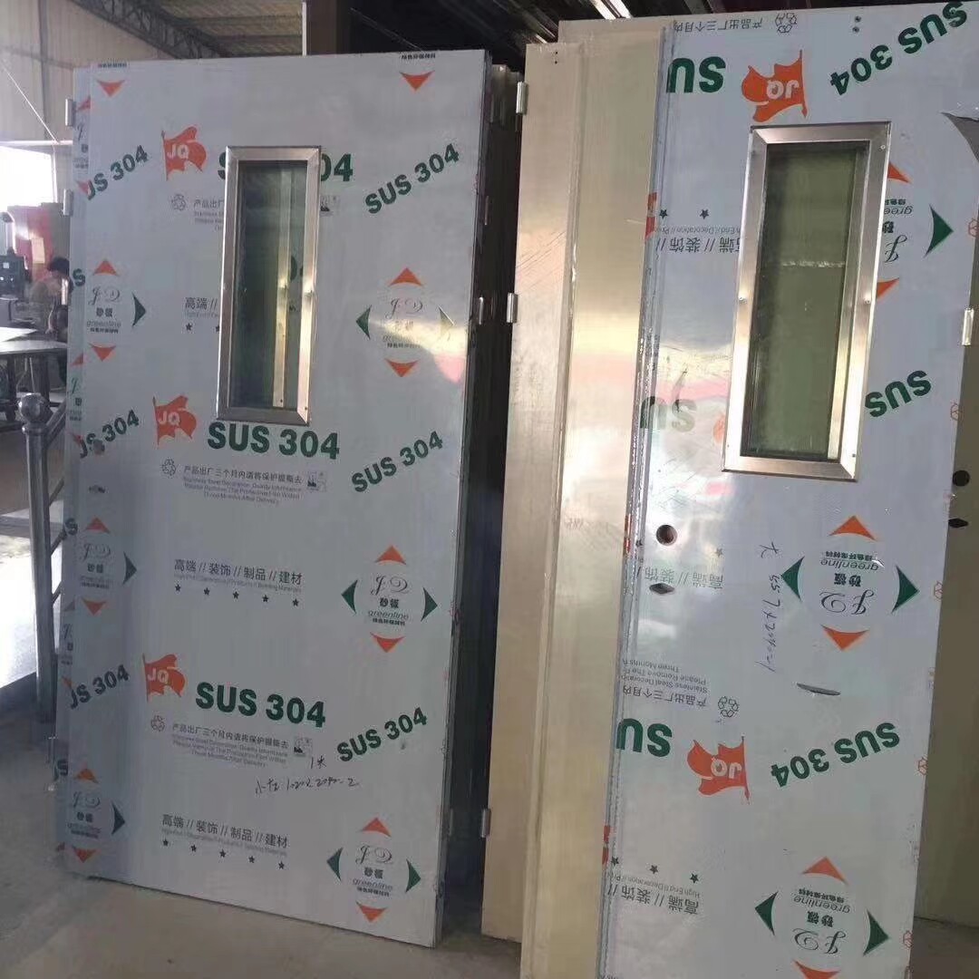 Огнестойкая дверь 甲乙级不锈钢防火门定制对开式商用酒店厨房明鸿品牌消防门 Minhong