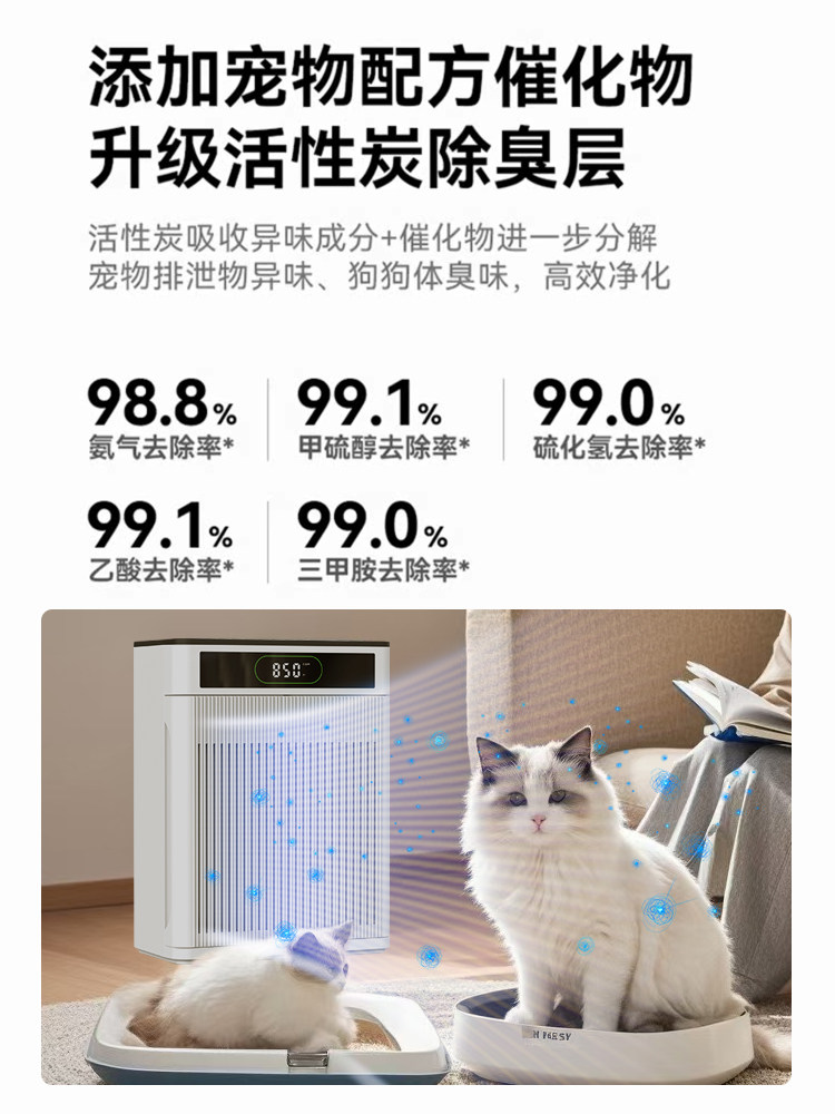 Fully Automatic Cat Hair Suction Device, Pet Air Purifier, Special Hair Suction Machine for Home Use with Cats, Absorbs Floating Hair and Deodorizes