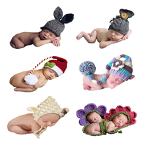 New European and American childrens photography clothing studio Baby shape hat baby 100 days photo photo wool hat