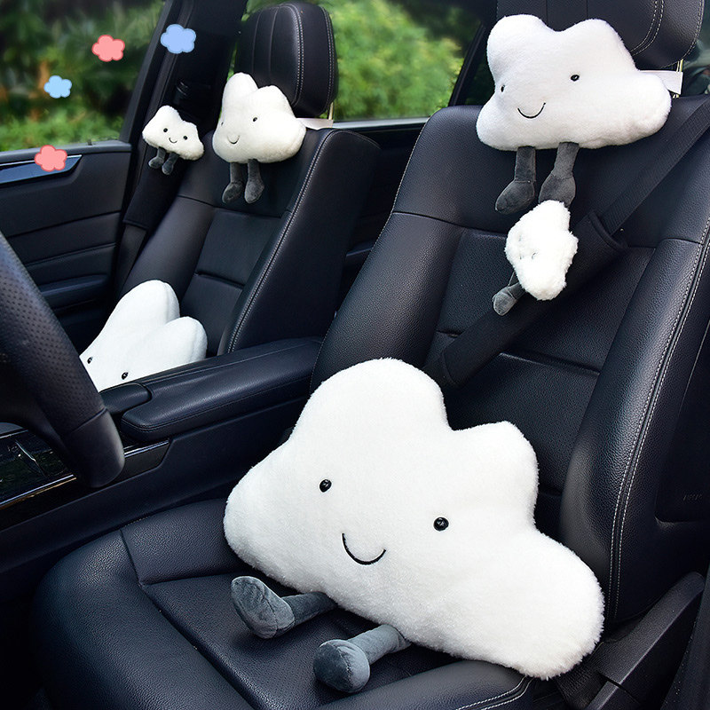 Car Waist Support Waist Cartoon Cloud Duo Backrest Cushion Car Seat Back Cushion Waist Pillow All Season Car Supplies Headrests
