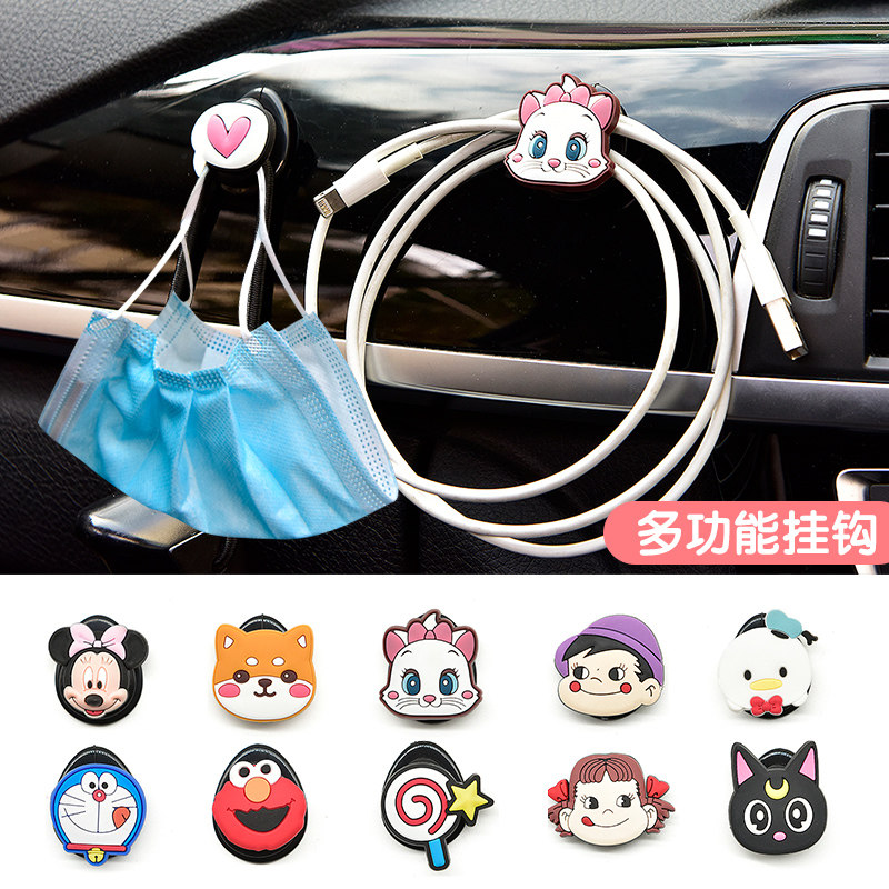 Car interior rear seat back seat Backrest Adhesive hook in car Decorative Supplies Cartoon Cute On-board Front Lady
