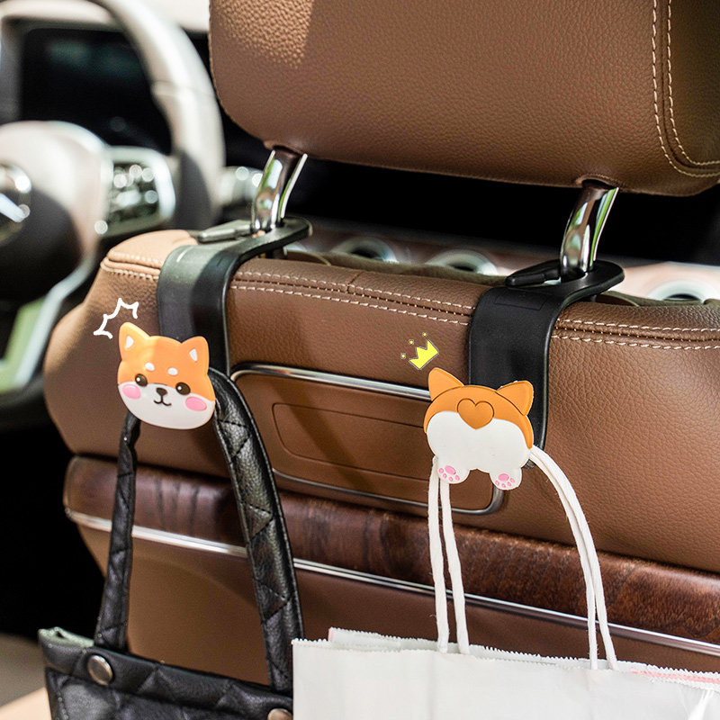 Car-linked car seat back hook cute cartoon car hanger in car hanger in rear position small hanger