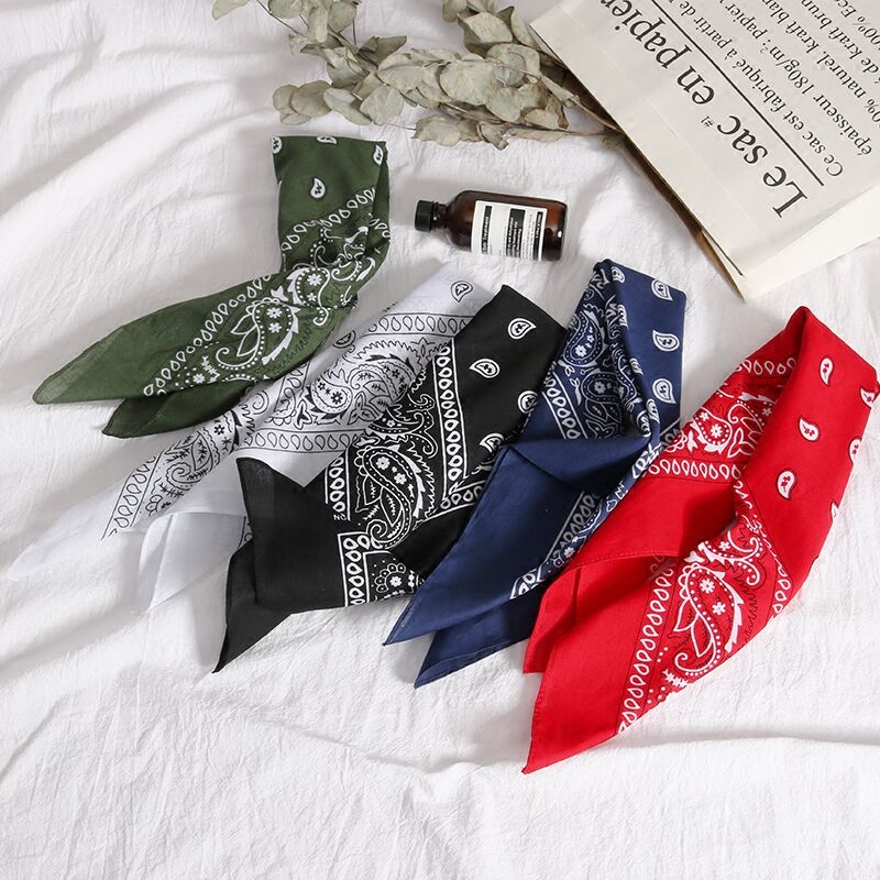 ins Headscarf Hairband Headband Paisley Versatile Cotton Linen Artistic Korean Hip Hop Small Square Scarf Trendy Street Style for Women ins Headscarf Hairband Headband Paisley Versatile Cotton Linen Artistic Korean Hip Hop Small Square Scarf Trendy Street Style for Women