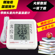 Landixin LS-207 electronic home temperature and humidity meter large screen digital display indoor and outdoor thermometer with probe high precision