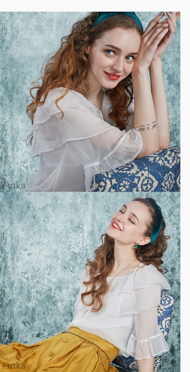 [thẳng xuống] Aka 2019 hè nữ mới tay áo lá lụa lụa áo sơ mi trắng nữ - Áo sơ mi áo sơ mi form rộng tay lỡ