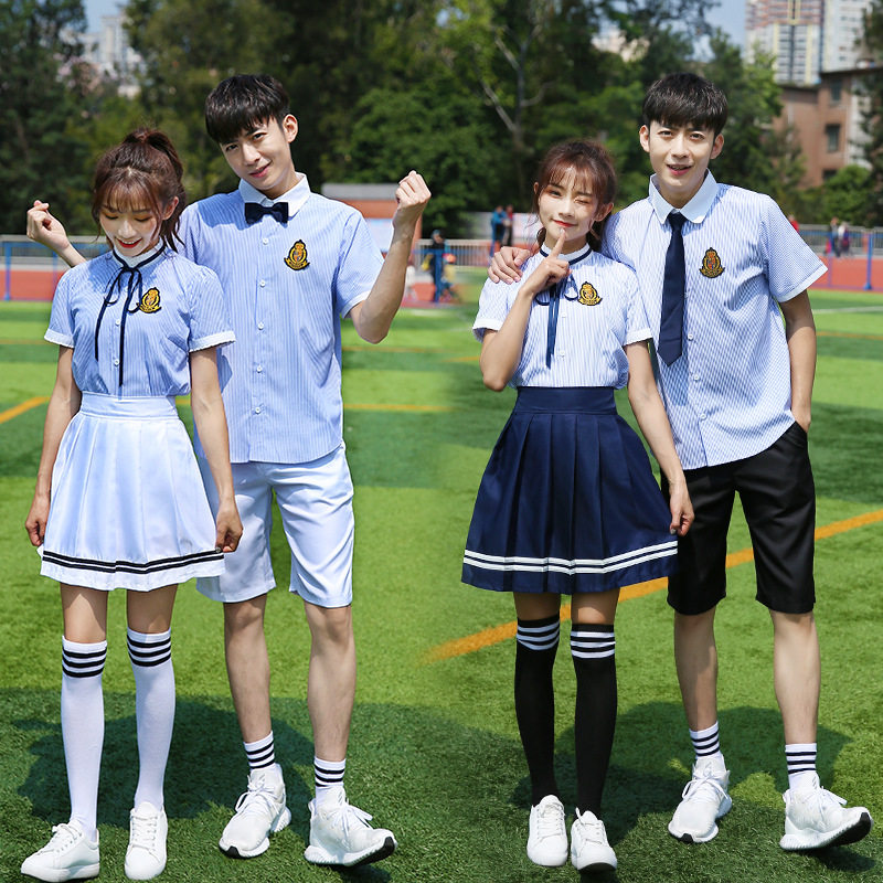 School uniform Graduation class uniform Shirt summer suit Korean version chorus suit British College style Junior high school high school students Korea