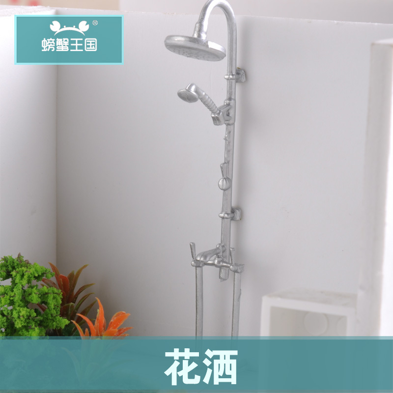 DIY Sand Table Bathroom Scene Accessories Furniture Model Materials European-Style Shower Mini Shower Room Interior Decoration