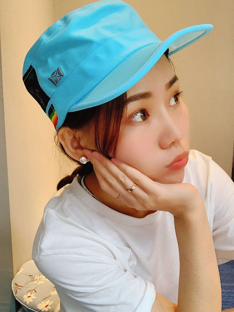 Hou Yi hoii summer sun visor sunscreen cap anti-UV cute shape embroidery women's military cap baseball cap
