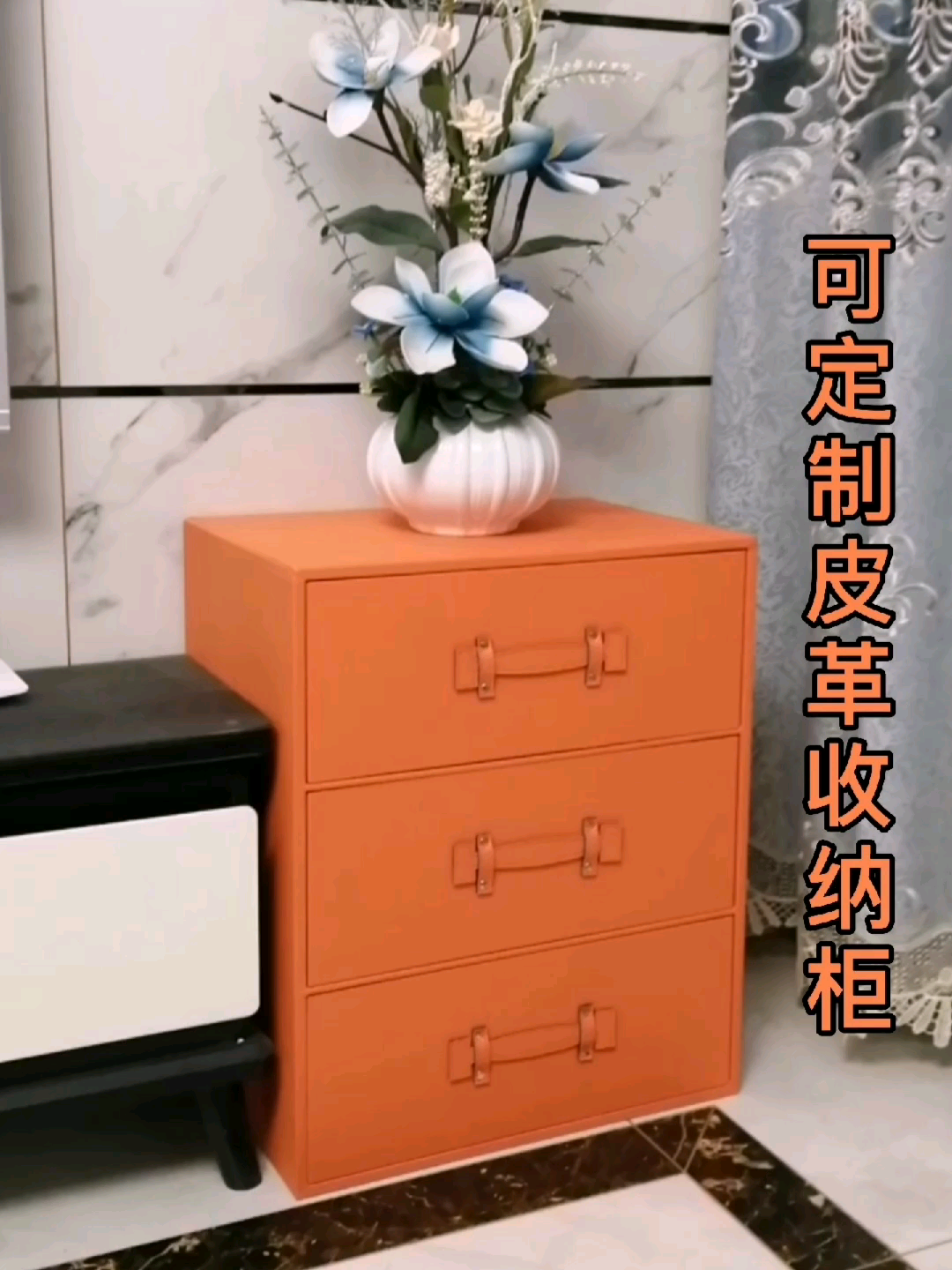 Custom leather storage cabinet Baby baby wardrobe drawer storage finishing five or six chest of drawers Simple bed cabinet