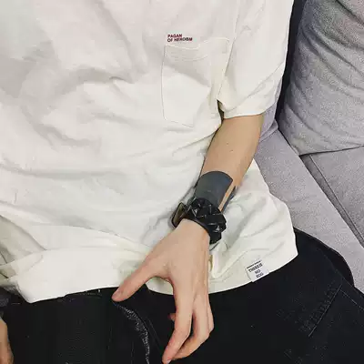 POH basic print retro street bottoming T-shirt men's national trend five-color loose shoulder short sleeve egg TEE