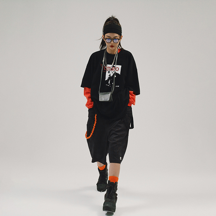 POH Heart Sticks Movie Cut printed blouses Tee country Chaoge loose handsome short sleeve T-shirt male and female trend tide cards