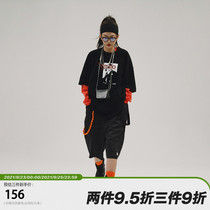 POH heart stick movie silhouette print shirt tee national tide loose handsome short sleeve T-shirt men and women trend brand